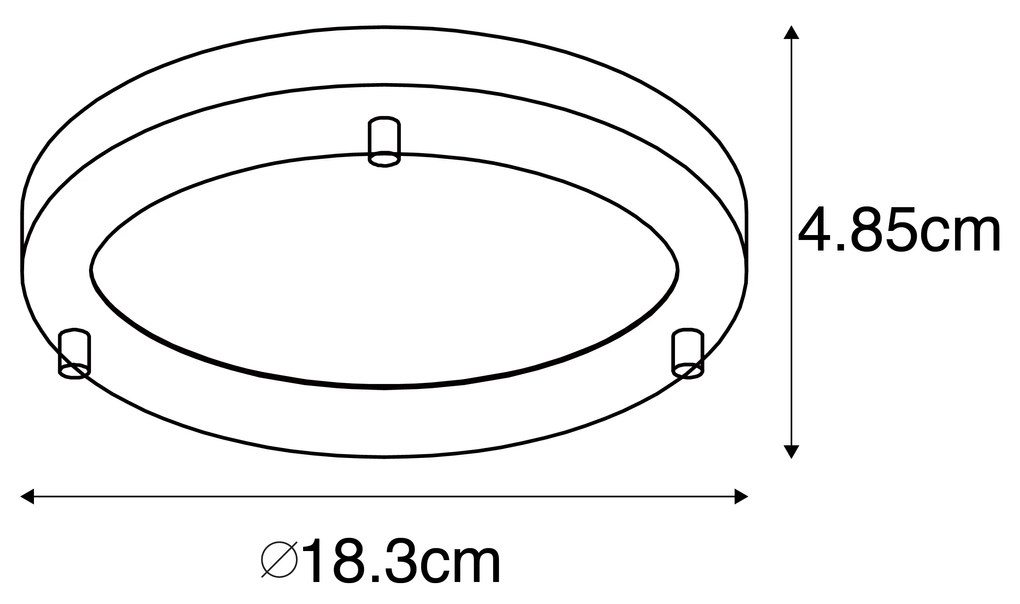 Nowoczesna lampa sufitowa złota 18 cm IP44 - Yuma