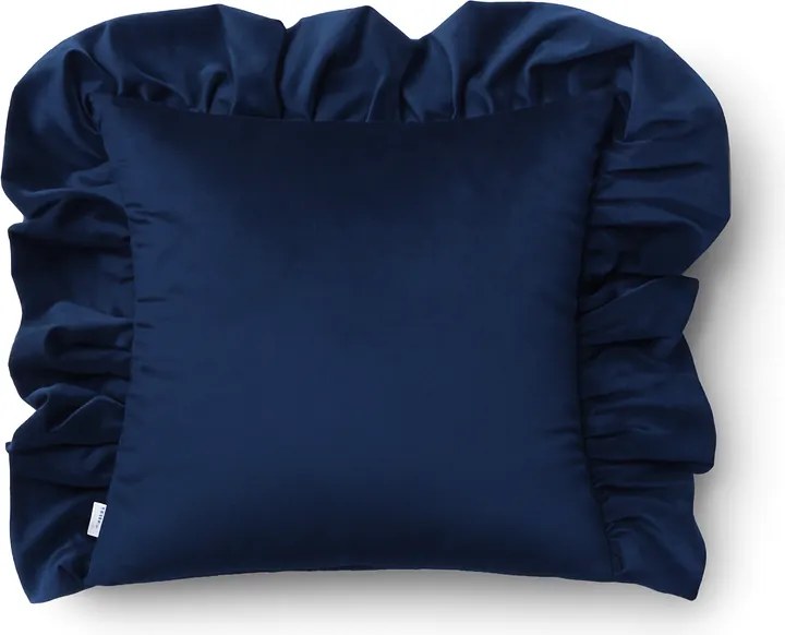 Granatowa poszewka dekoracyjna z falbanką Werona Belle