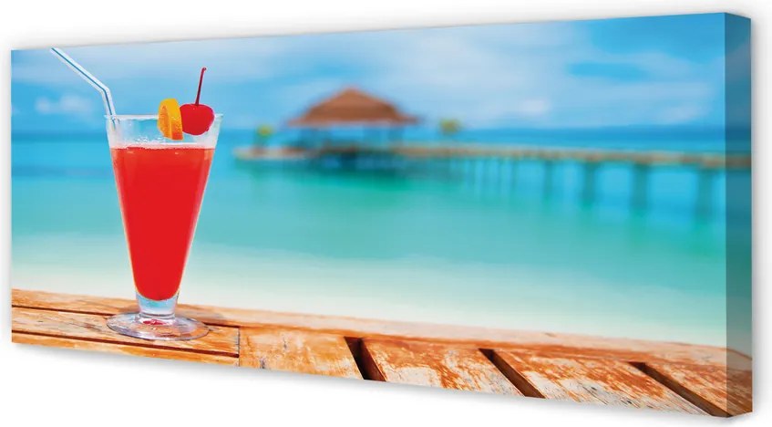 Duży obraz na płótnie Drink Na Tropikalnej Plaży