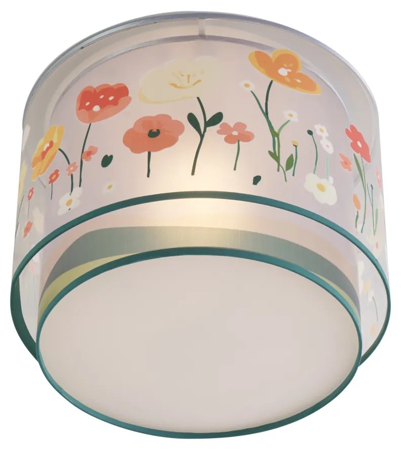 Dziecięca lampa sufitowa biała z kwiatami - Harrie wśród kwiatów Dla dzieci Oswietlenie wewnetrzne