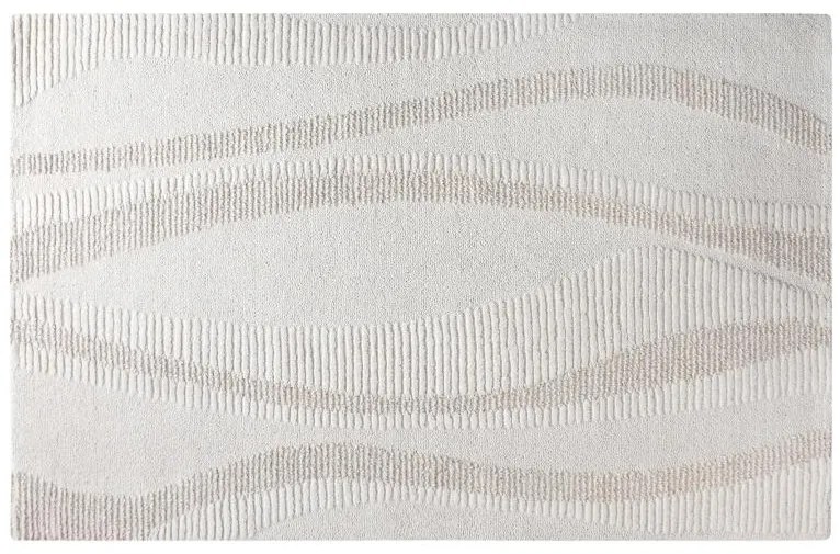 Dywan z wypukłym wzorem ręcznie tuftowany 100% wełny - 160 x 230 cm - Kość słoniowa - SIRELIA