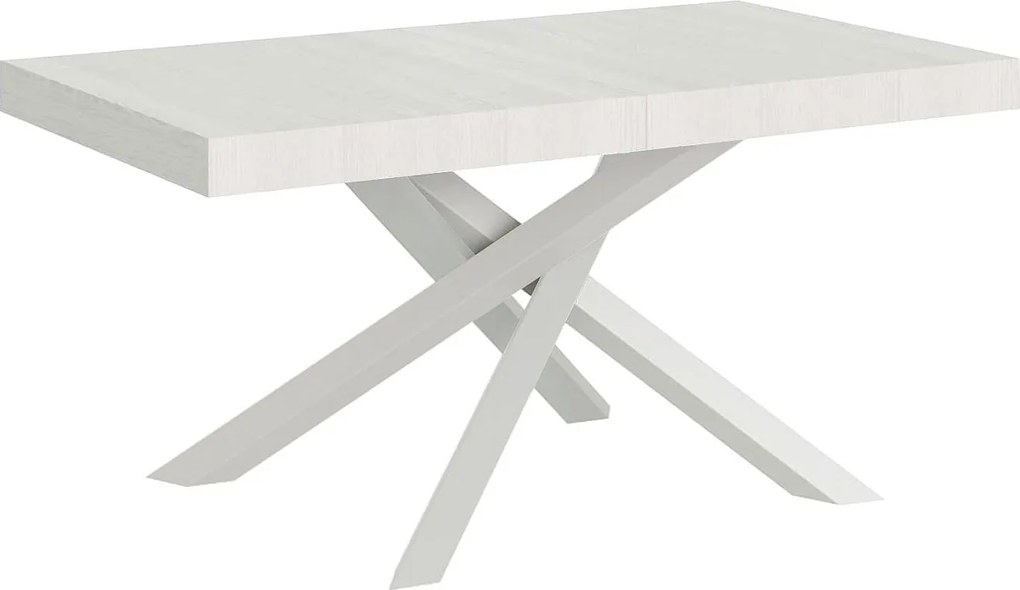 Stół rozkładany 160/264x90 cm Volantis frassino biała nogi białe