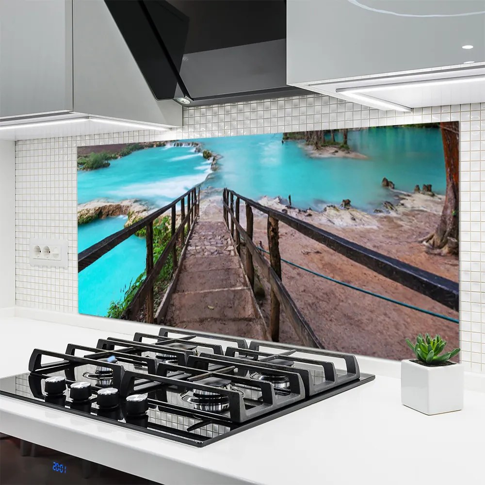 Panel Szklany Schody Prowadzące Do Jeziora