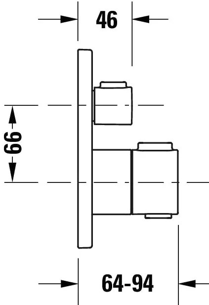 Termostat podtynkowy DuravitMosiądz-Czarny mat-Ø 17 cm