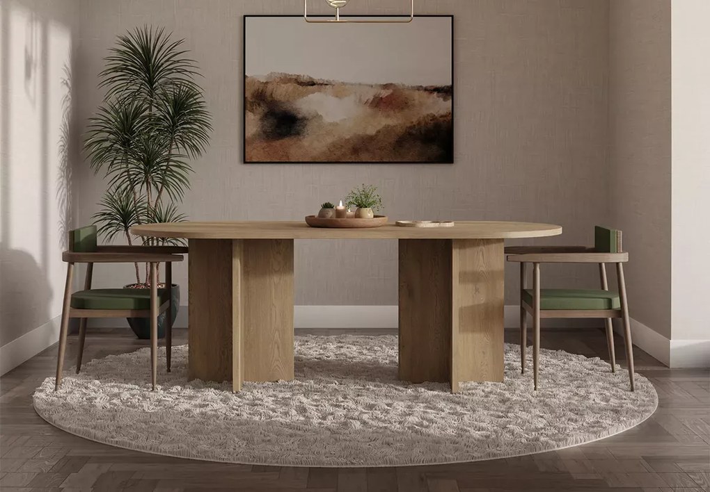 Stół Sevil 204x90 cm owalny – nowoczesny stół do jadalni 6-8 osób, blat laminowany, kolory dąb orzech