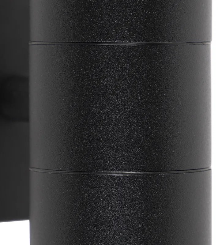 Zestaw 2 lamp ściennych zewnętrznych czarnych IP44 - Duo Nowoczesny Oswietlenie wewnetrzne