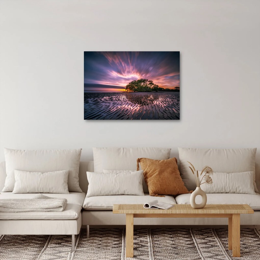 Obraz drzewa na plaży (70x50 cm)