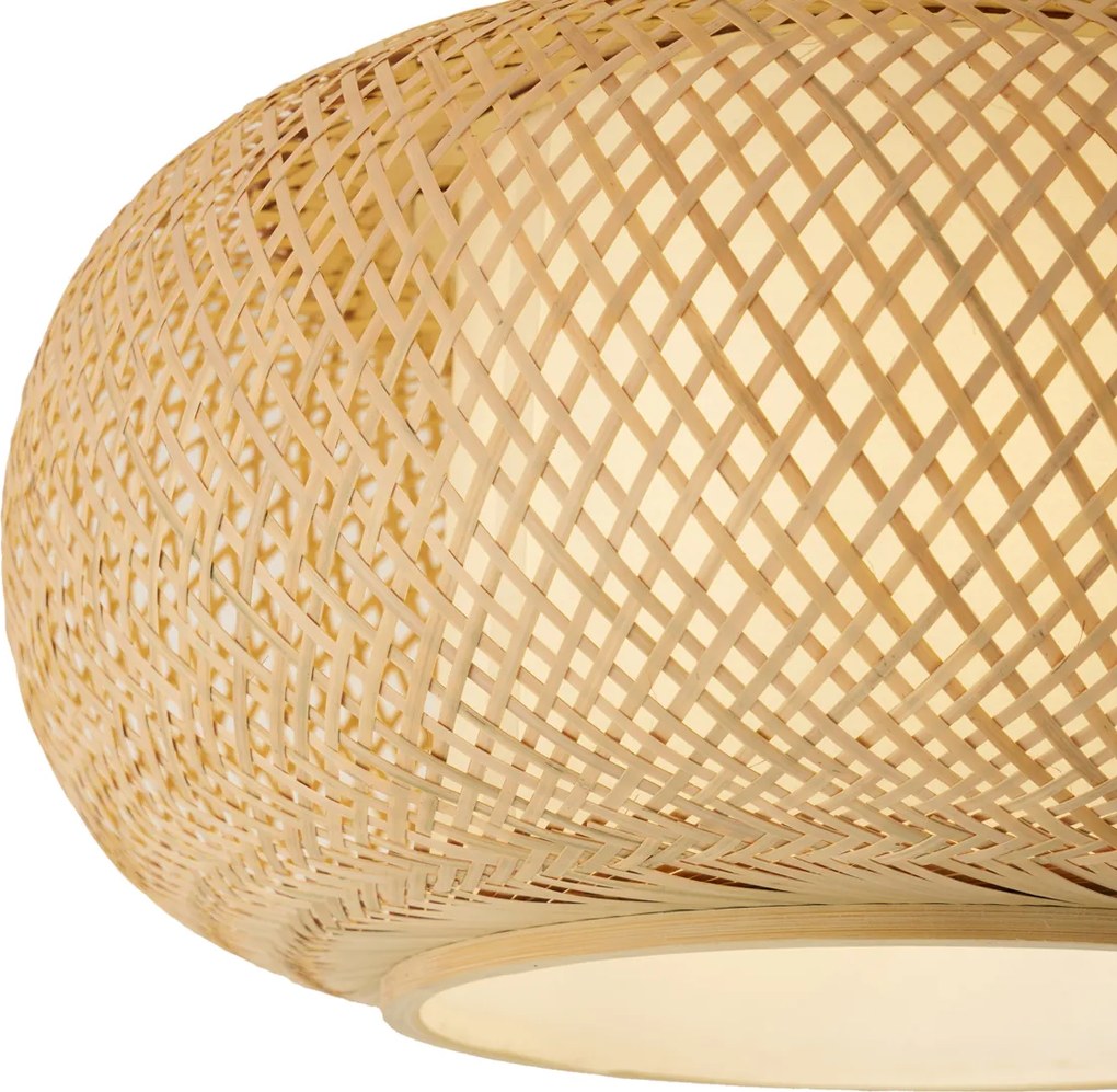 Inteligentna lampa sufitowa bambusowa z białym wnętrzem z WiFi A60 - Liva