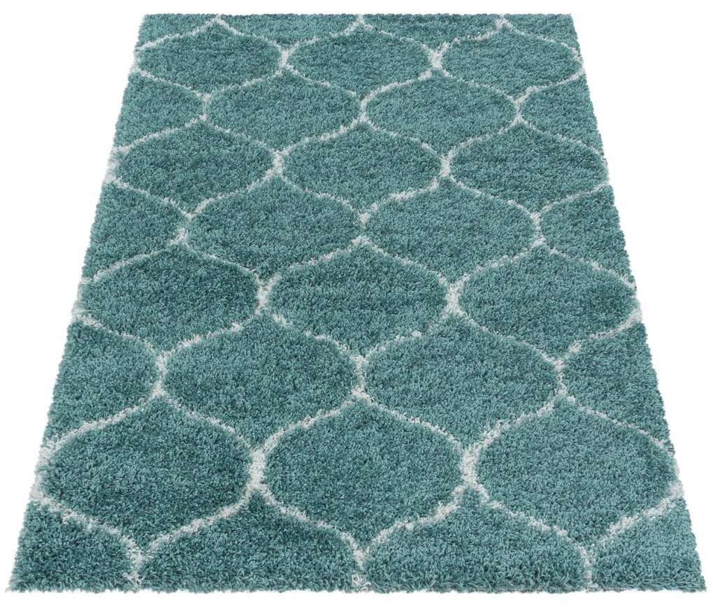 Dywan shaggy Salsa koniczyna niebieski 240 cm x 340 cm