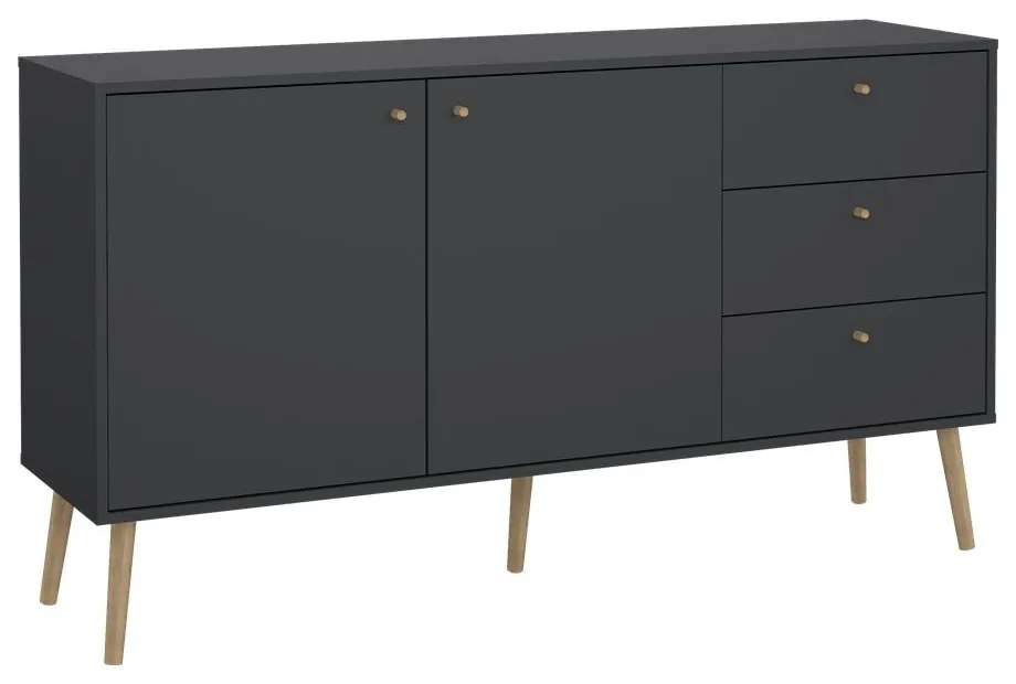 Antracytowa niska komoda 149x82 cm Bodo – Tvilum