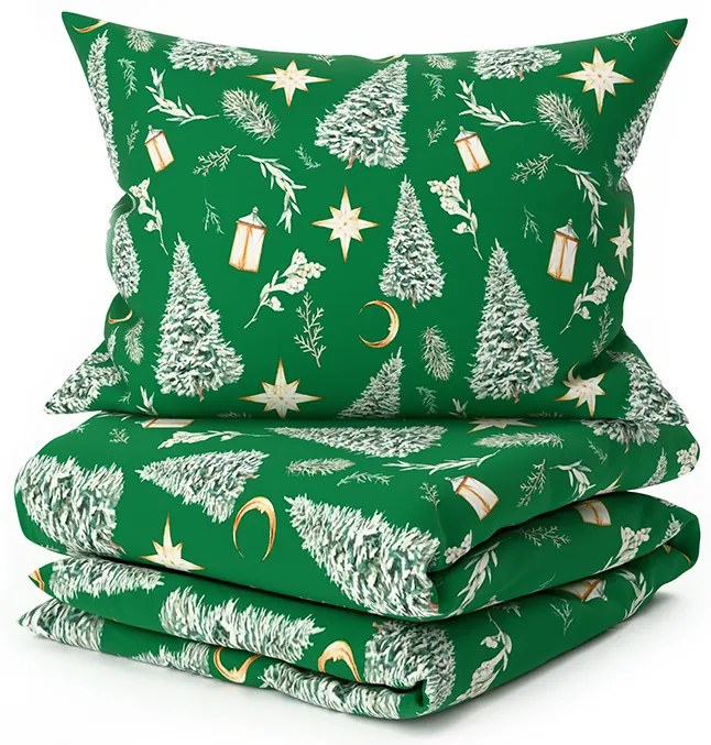 PrzytulneMieszkanie.pl PrzytulneMieszkanie.pl Pościel z mikrofibry GREEN CHRISTMAS zielone Rozmiar pościeli: 70 x 90 cm | 140 x 220 cm