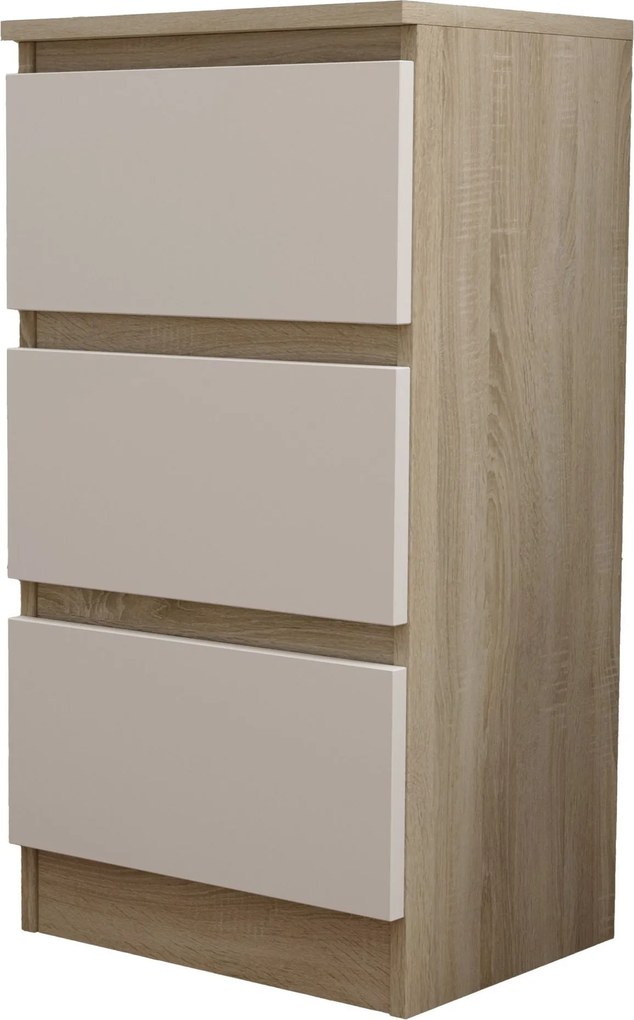 Komoda ALLEGRA - Dąb sonoma / Front Biały / 40 cm