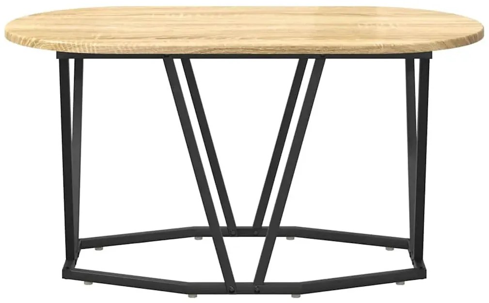 Owalny stolik kawowy w stylu loft dąb sonoma G0-E52