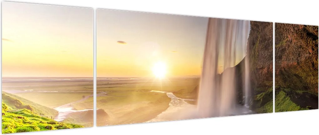 Obraz - Seljalandsfoss od tyłu jaskini (170x50 cm)