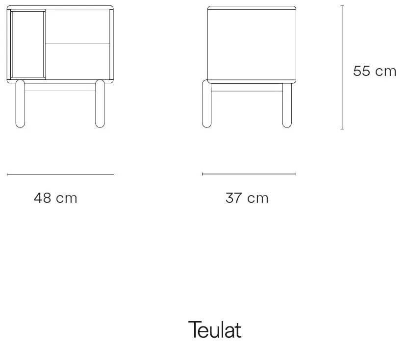 Ciemnoszara szafka nocna Corvo – Teulat