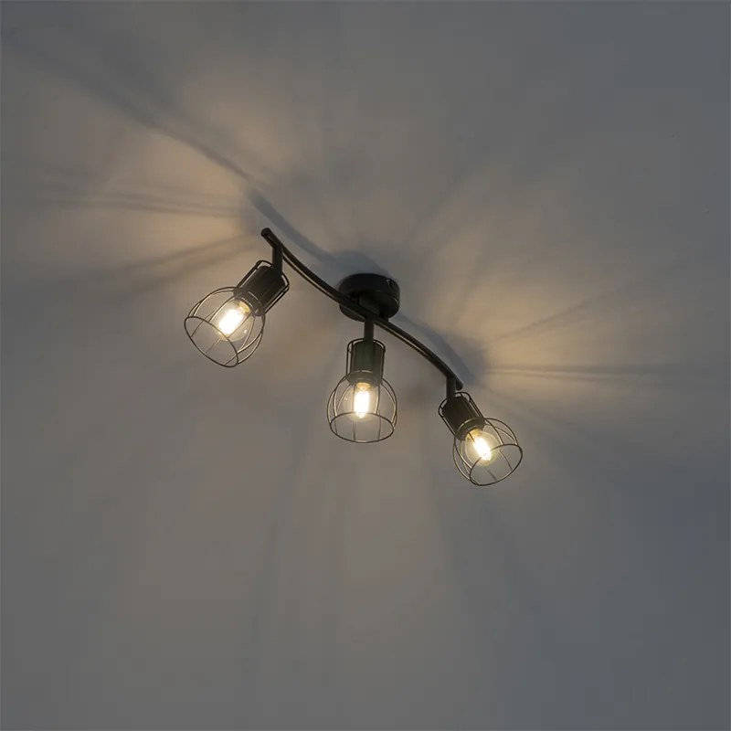Nowoczesny plafon czarny 63 cm 3-punktowy regulowany - Botu