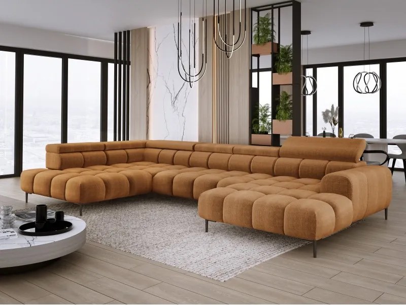 Narożnik PLAZA XL Lewostronny Elektryczna regulacja Tkanina EDEN 10 WERSAL