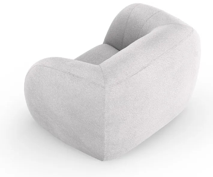 Jasnoszary fotel z materiału bouclé Essen – Cosmopolitan Design