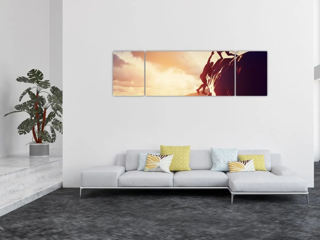 Obraz -Wspinacze (170x50 cm)