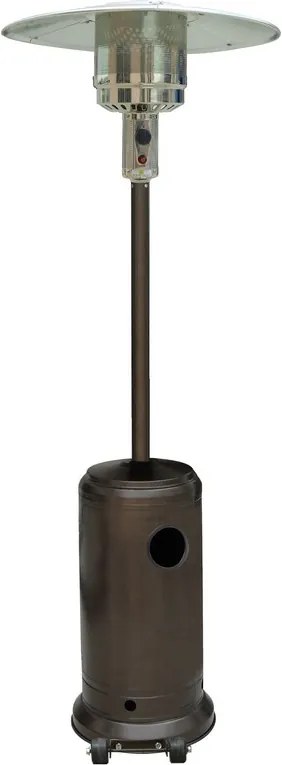 Gazowy ogrzewacz tarasowy z regulatorem i osłoną ochronną, brązowy
