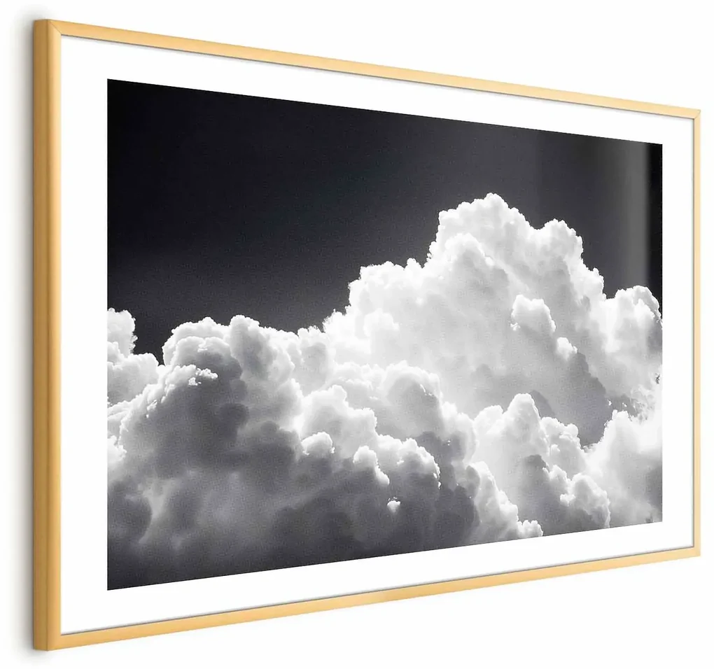 Plakat Gra słonecznego światła 30x21 cm z ramą złotą z marginesem ARTGEIST B