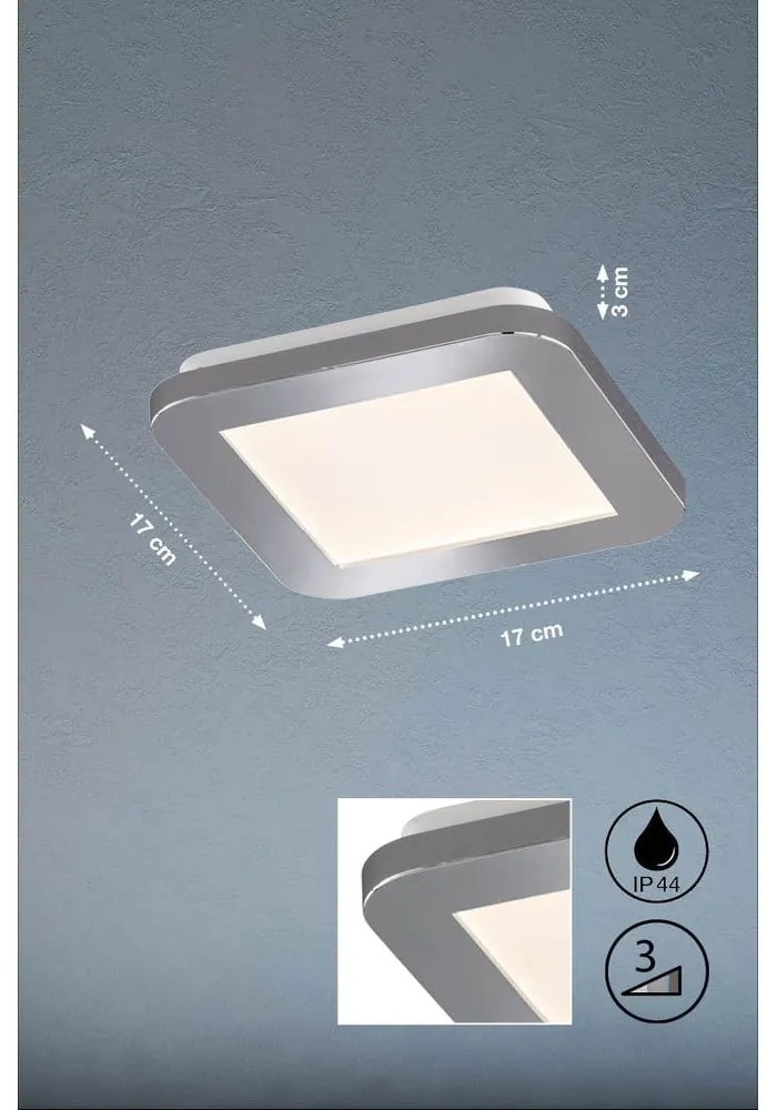 Szara lampa sufitowa LED 17x17 cm Gotland – Fischer & Honsel