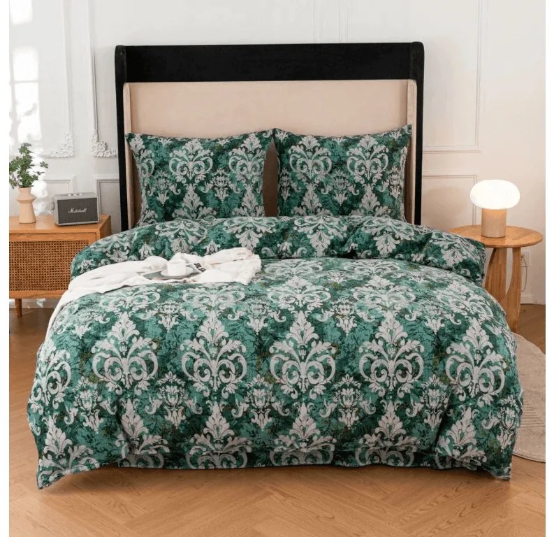 PrzytulneMieszkanie.pl PrzytulneMieszkanie.pl Pościel z mikropluszu ORIENTINO zielona Rozmiar pościeli: 70 x 80 cm | 140 x 200 cm