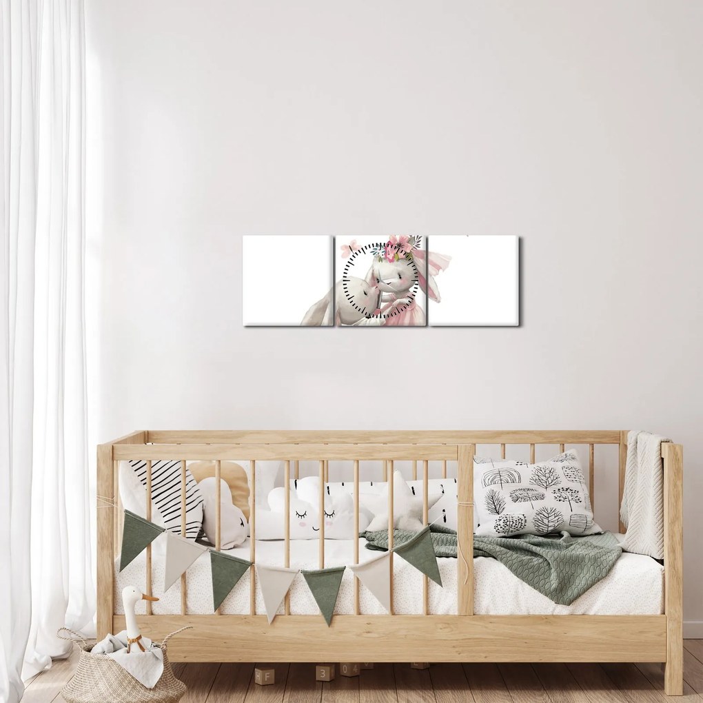 Obraz - Zwierzątko akwarelowe N⁰3 (z zegarem) (90x30 cm)