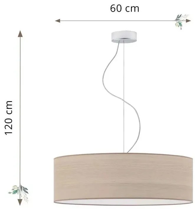 Żyrandol z okrągłym abażurem 60 cm wybór kolorów C0-M91