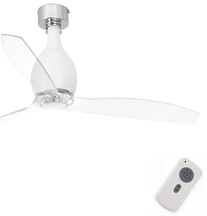 FARO 32025 - Wentylator sufitowy MINI ETERFAN matowa biel/przezroczysty