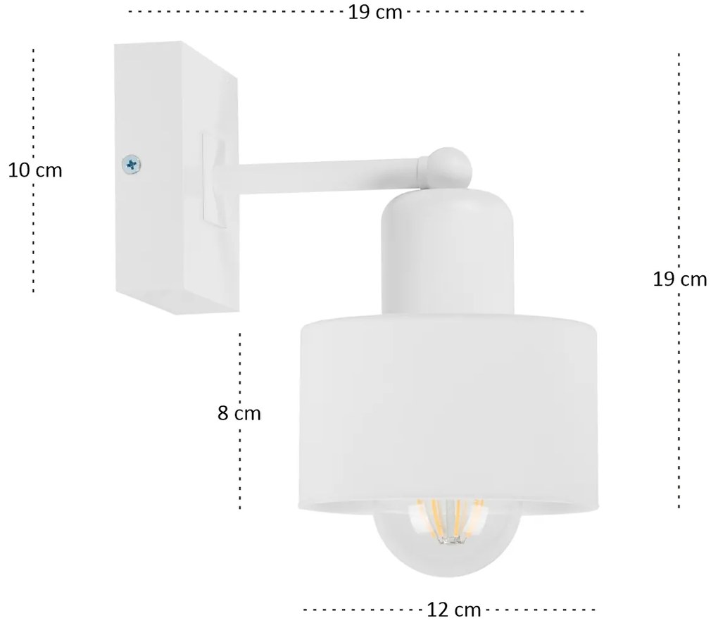 Biały kinkiet LED WD-WE10x10WE jednopunktowy z litego drewna