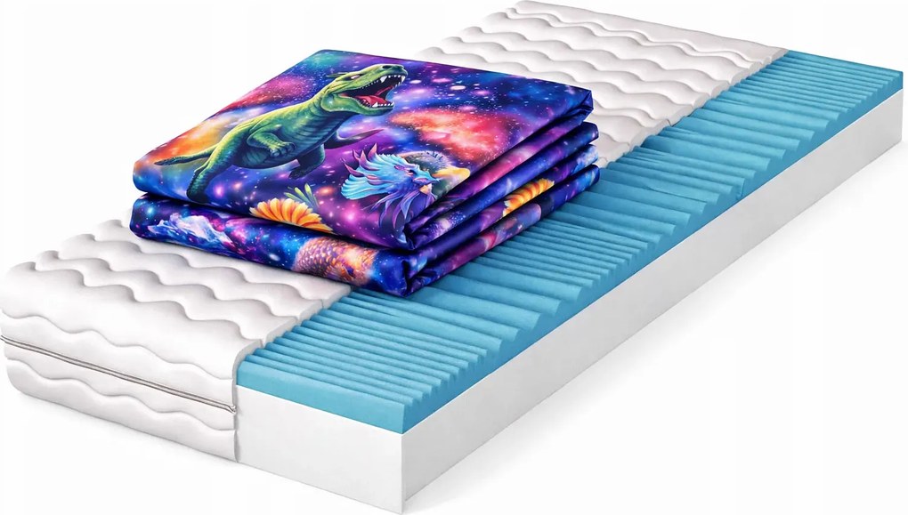 Materac piankowy 7 stref z pokrowcem 140x200 H7-K67