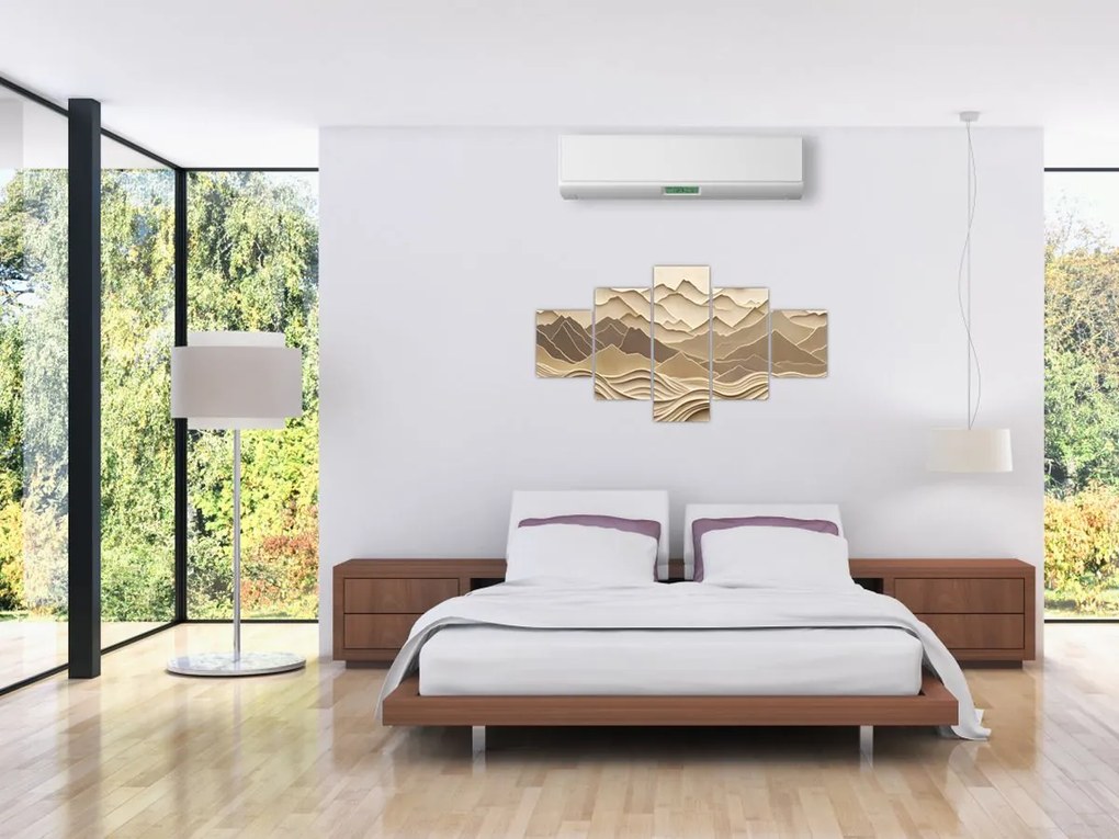 Obraz - 3D linie gór (125x70 cm)