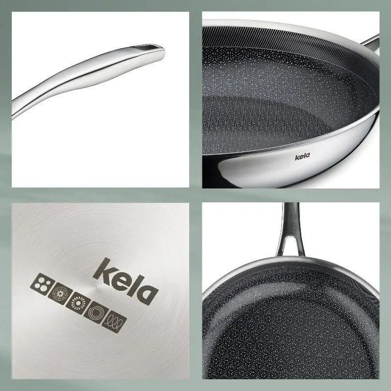 Kela Nierdzewna patelnia z powłoką ceramiczną Flavoria 28 cm