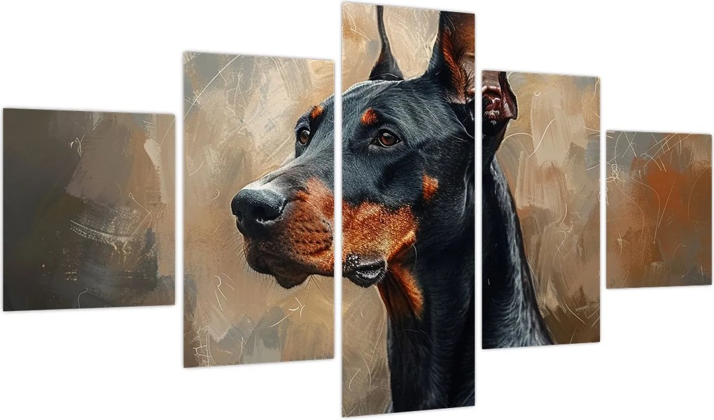 Obraz - Portret Dobrmana (125x70 cm)