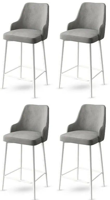 Zestaw krzeseł barowych Enox Grey and White, 4 szt., 4 szt.
