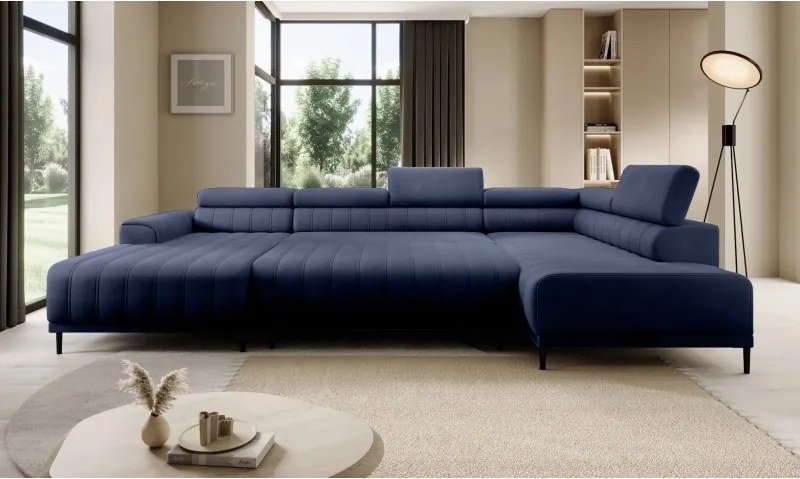 Narożnik CALDO XL Prawostronny z funkcją spania wolnostojący w tkaninie RUN AGAIN 77 WERSAL