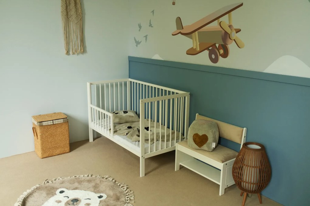 Łóżeczko dziecięce NINA 120x60 białe LITTLE SKY