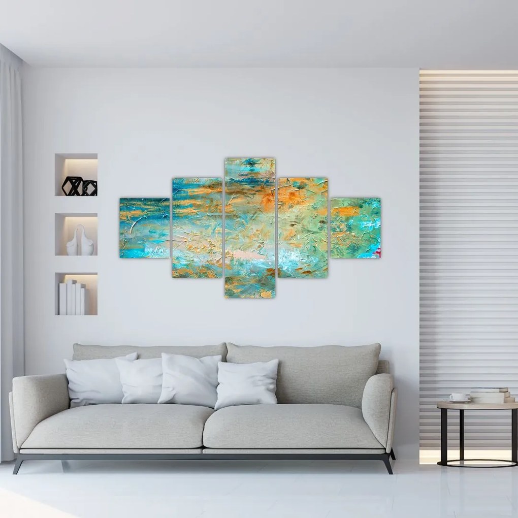 Obraz niebieskiej abstrakcji (125x70 cm)