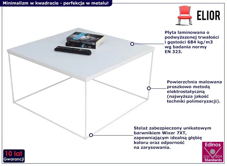 Biały druciany stolik kawowy - Otax 5X