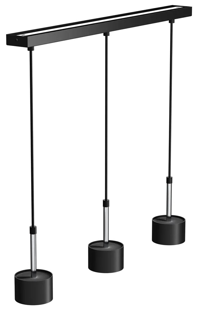 Lampa wisząca ARENA BLACK/SILVER 3xGX53 czarna srebrna, na listwie potrójna nad stół