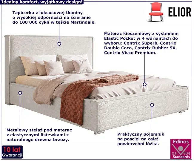 Jednoosobowe łóżko z pojemnikiem 90x200 H0-C29