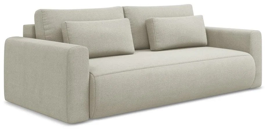 Beżowa rozkładana/ze schowkiem sofa 238 cm Kapua – Makamii