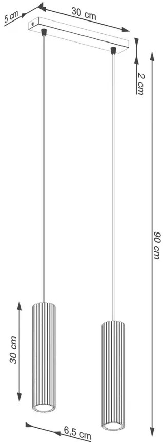 Wisząca podwójna złota lampa - 20X D297 C1-W91