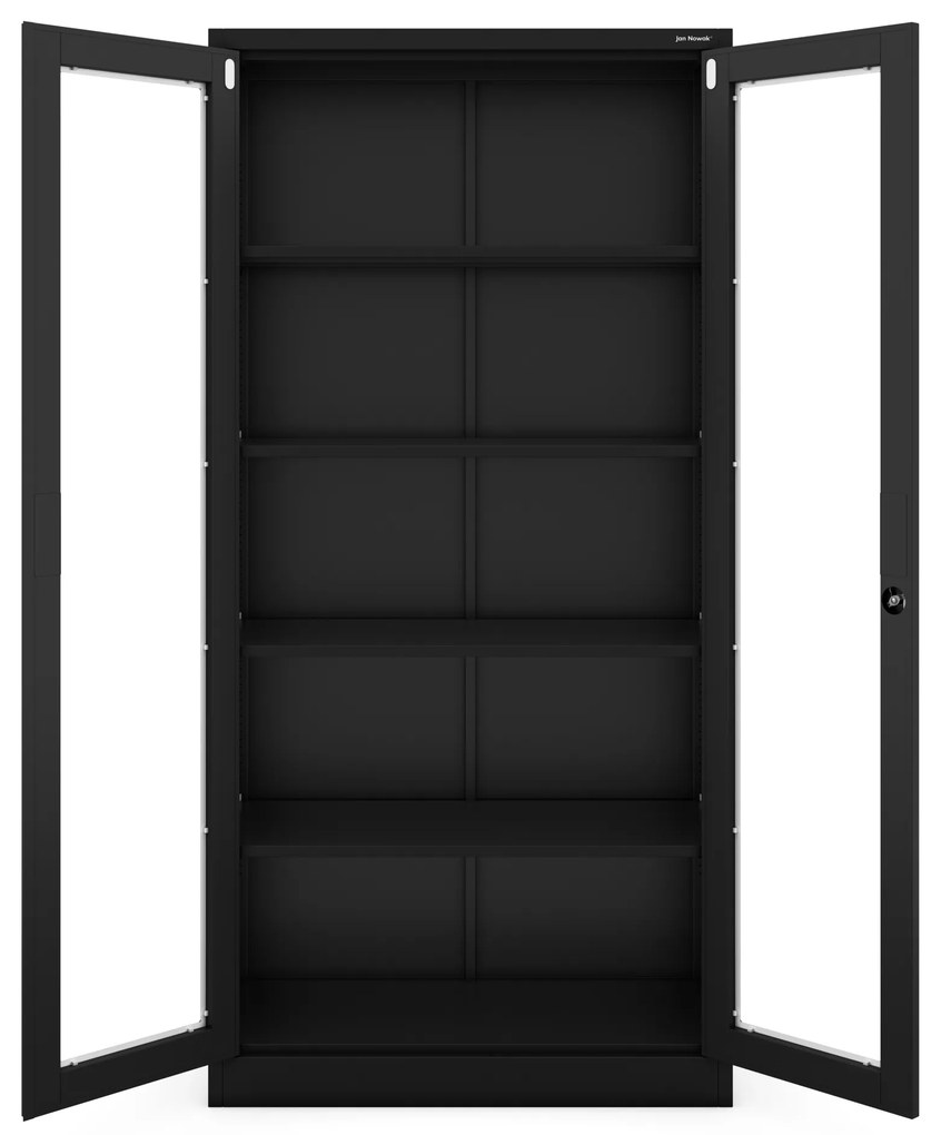 Szafa przeszkolona AMELIA 900 x 1850 x 400 mm, czarna