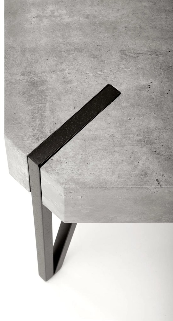 Ława prostokątna MDF beton/czarny 110/60/42 cm EMILY