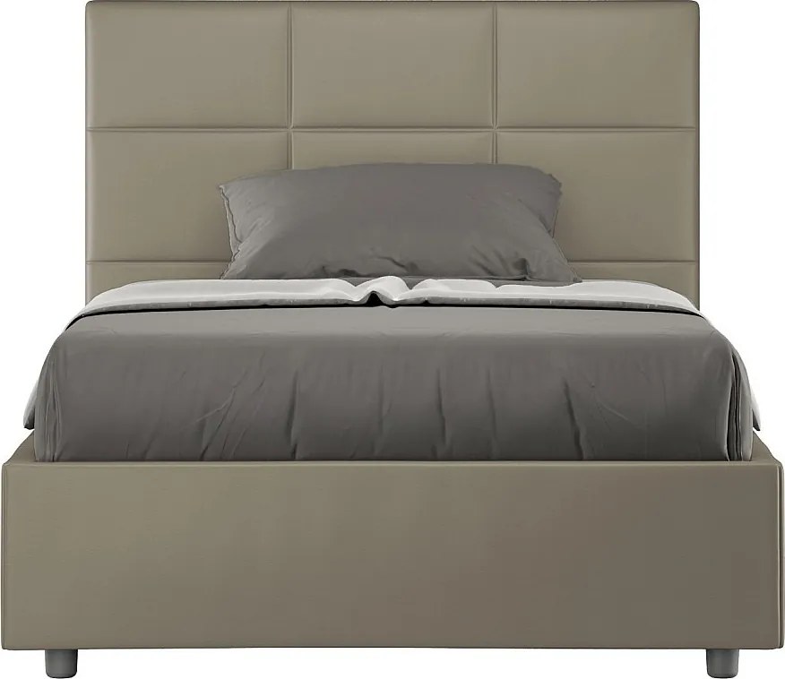 Łóżko bez stelaża tapicerowane 120x190 sztucznej skóry cappuccino Mika