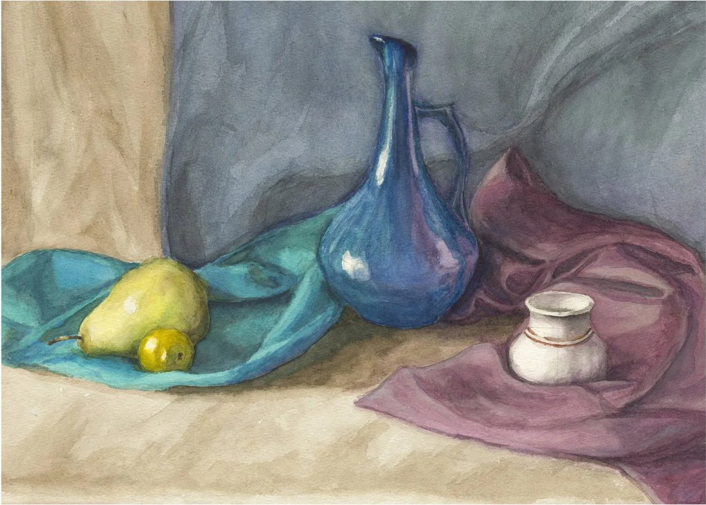 Obraz na szkle - Malowana martwa natura (70x50 cm)