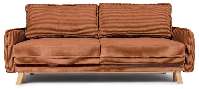 Pomarańczowa sztruksowa rozkładana sofa 218 cm Tori – Bonami Selection