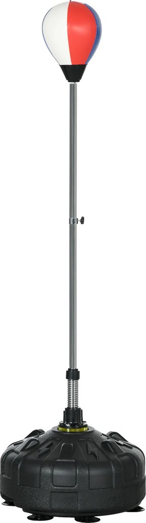 SPORTNOW Piłka treningowa, regulowana wysokość 147-165cm, podstawa do napełniania, Stal, Czerwony+Czarny+Biały